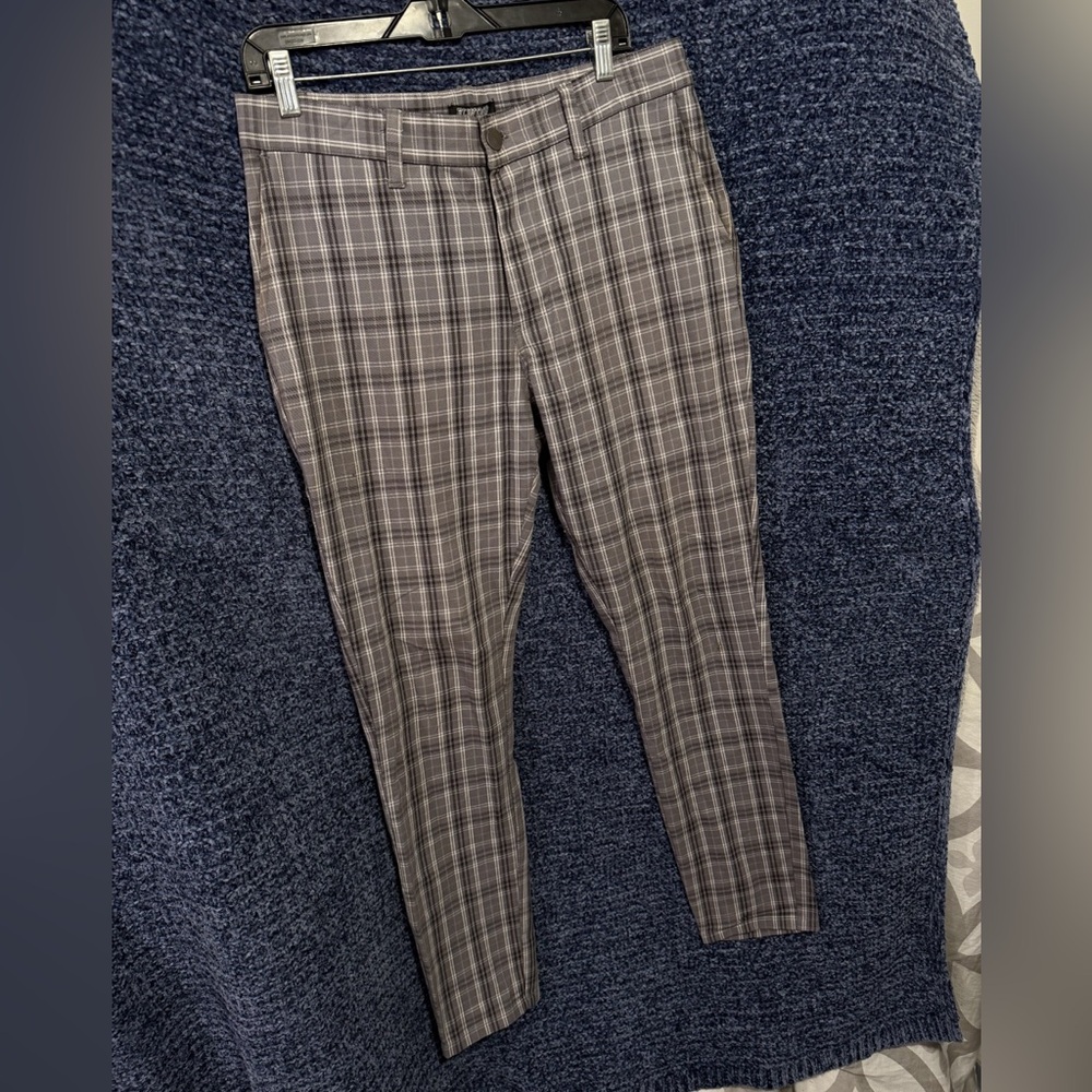 Elwood Pants Mens 33 x 32 Gray Plaid Slim Straight Golf Chino Preppy Academia - Picture 11 of 11